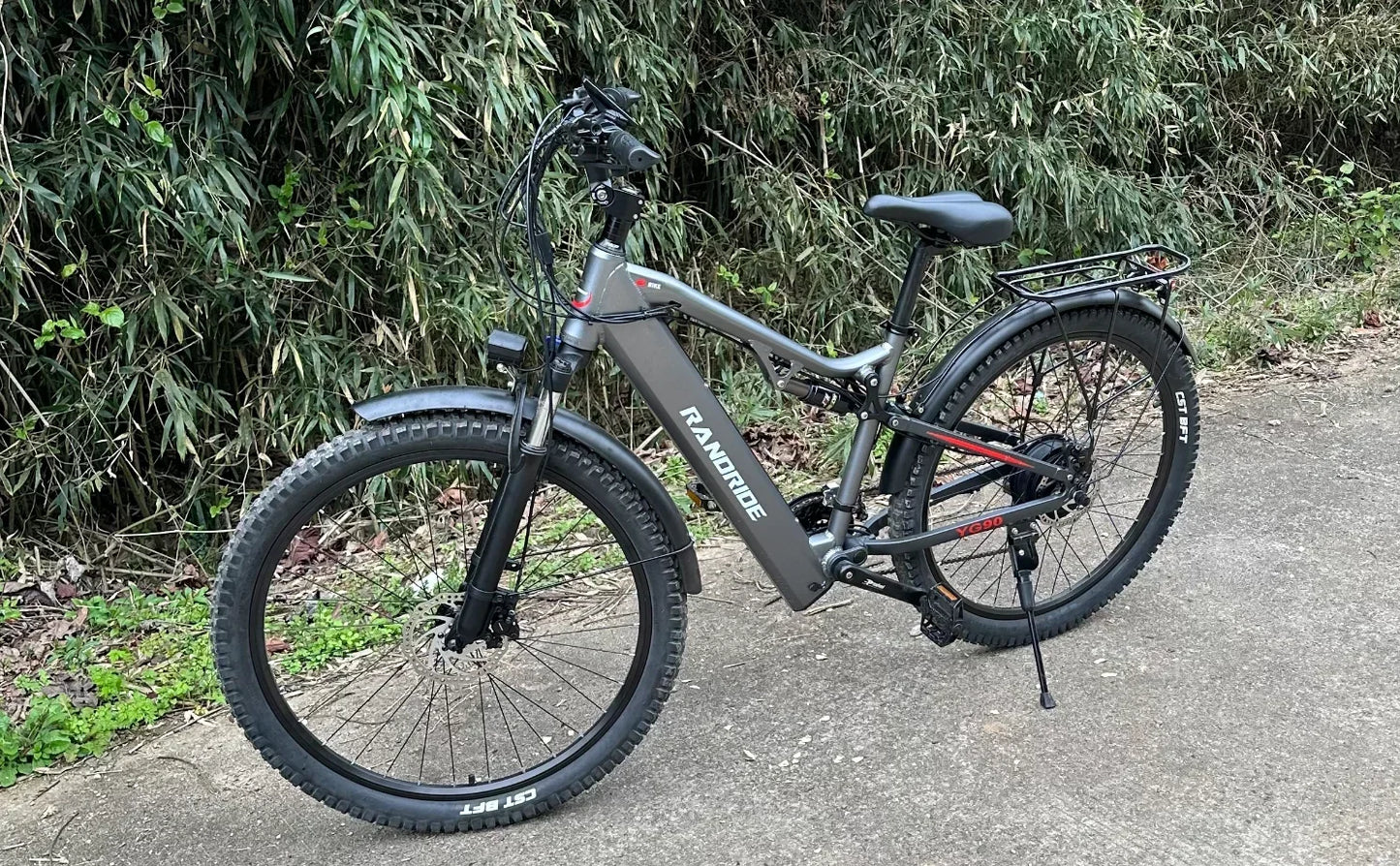 1000W Electric Bike – 48V 17Ah Battery, Full Suspension, Hydraulic Brakes, 21-Speed Gear, Rear Rack Included