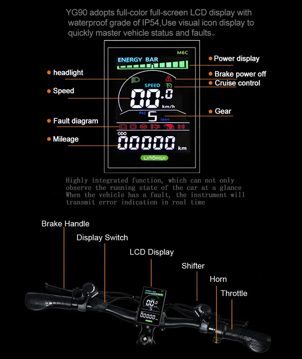 1000W Electric Bike – 48V 17Ah Battery, Full Suspension, Hydraulic Brakes, 21-Speed Gear, Rear Rack Included