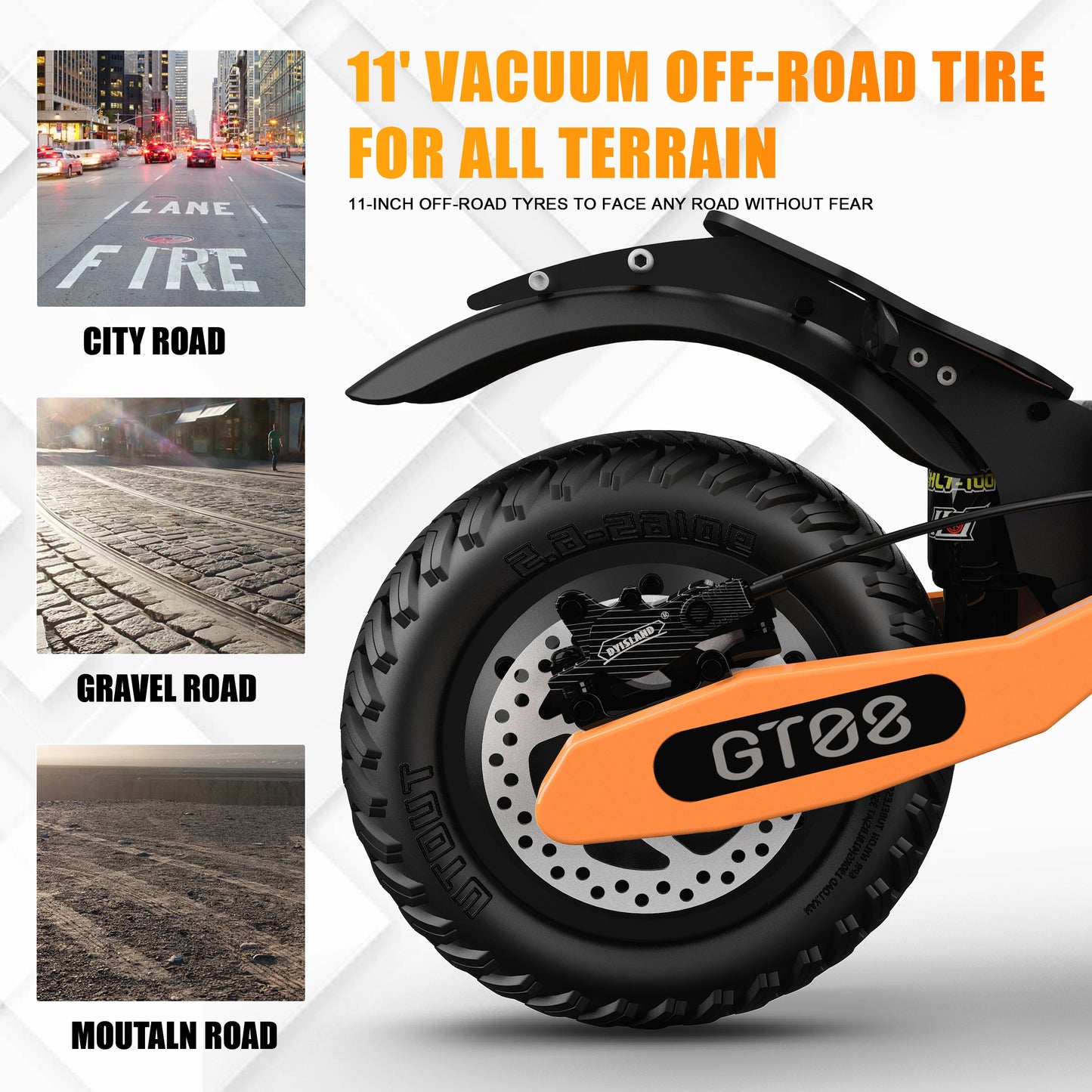 Dual Motor Electric Scooter – 60V 27Ah, 50 MPH Top Speed, 11-Inch Off-Road Tires
