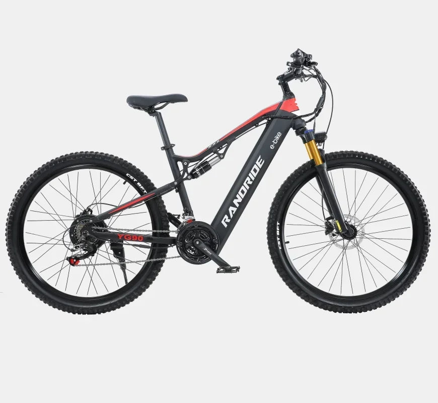 1000W Electric Bike – 48V 17Ah Battery, Full Suspension, Hydraulic Brakes, 21-Speed Gear, Rear Rack Included