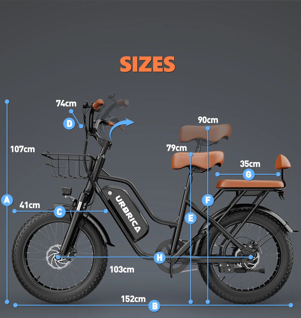 20" Electric Bike for Adults - 1500W Peak Motor, 48V 20AH Removable Battery, 32MPH Speed, Up to 50 Miles Range, Mountain E-Bike