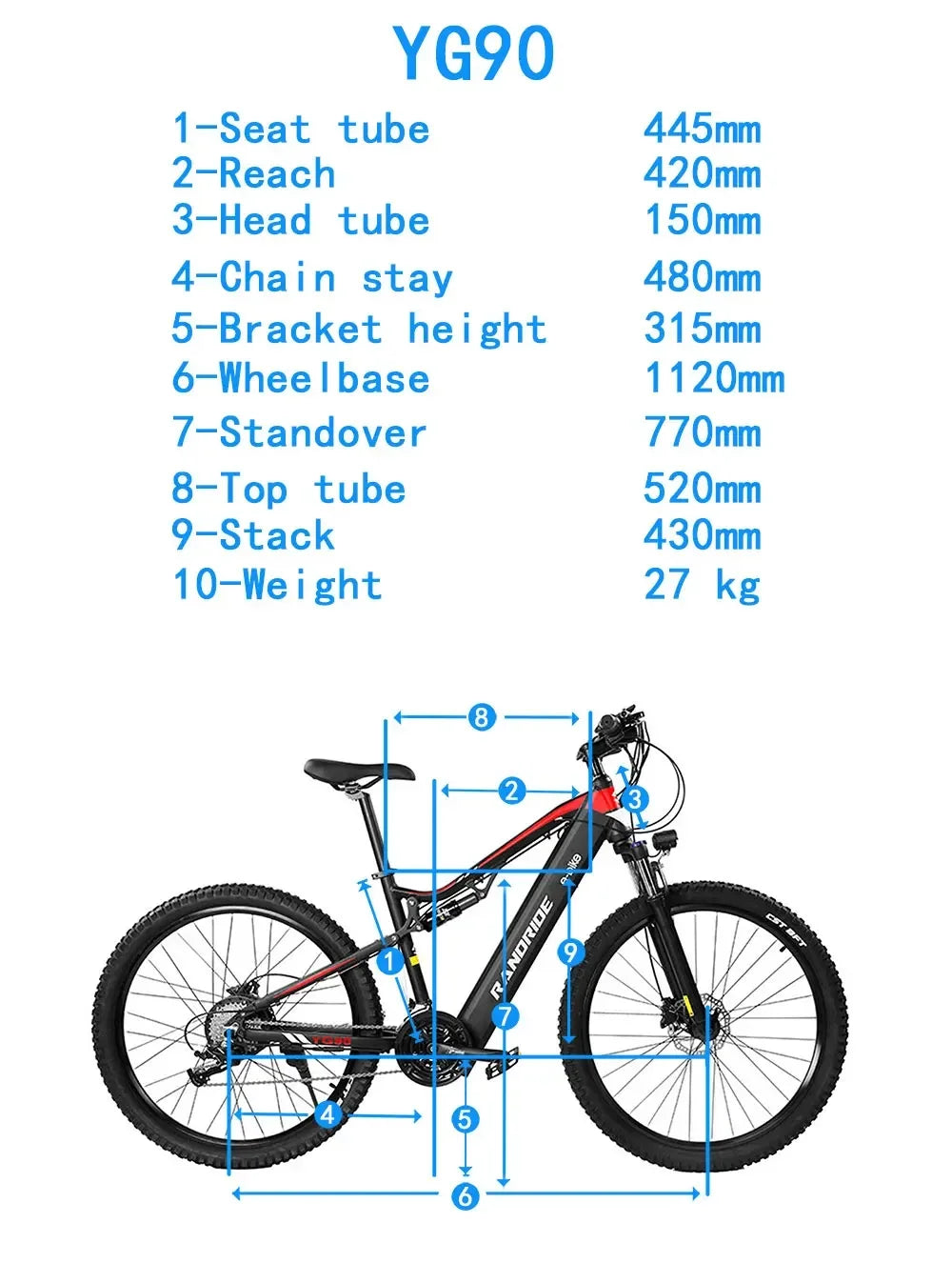 1000W Electric Bike – 48V 17Ah Battery, Full Suspension, Hydraulic Brakes, 21-Speed Gear, Rear Rack Included