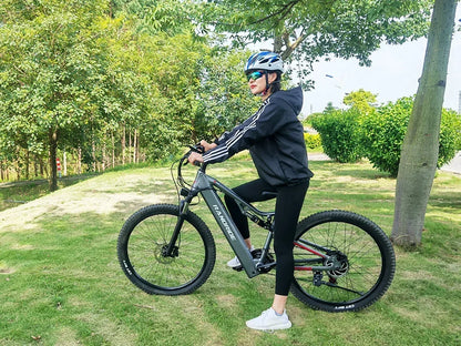 1000W Electric Bike – 48V 17Ah Battery, Full Suspension, Hydraulic Brakes, 21-Speed Gear, Rear Rack Included