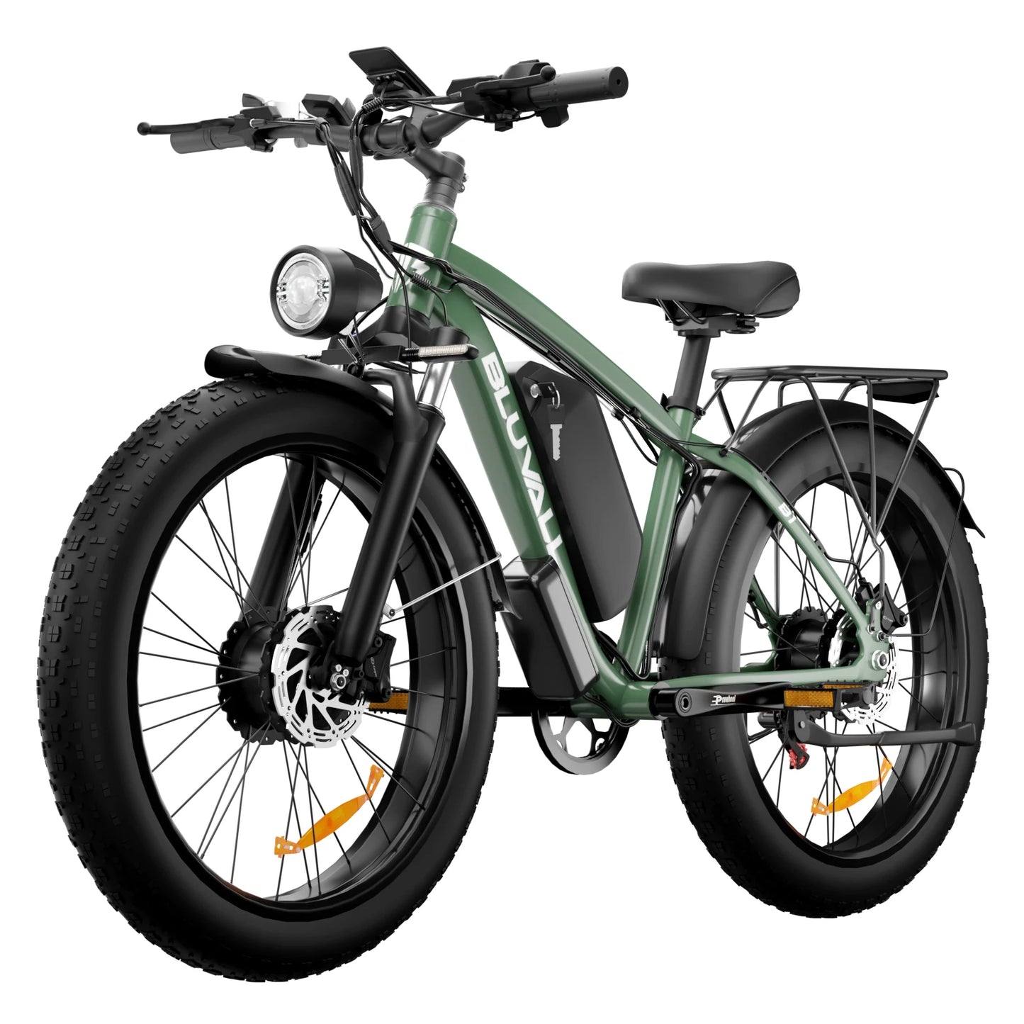 2000W Full Suspension Electric Bike – CE Certified, Dual Hidden Battery, 26'' Fat Tires, Snow & Beach E-Bike