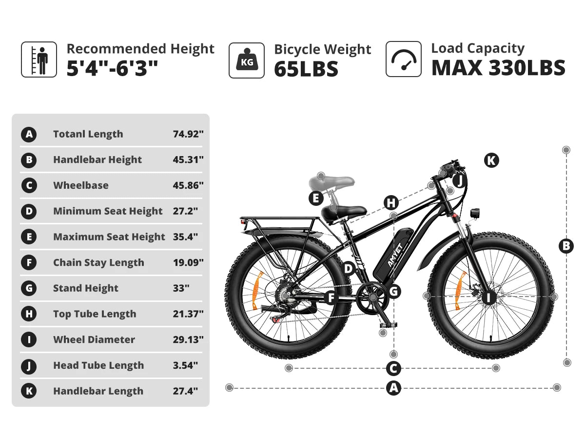 EB26 Electric Bike - 1000W Fat Tire E-Bike for Adults, 48V 15AH, 26" Mountain Bike, Dual Shock, 31mph
