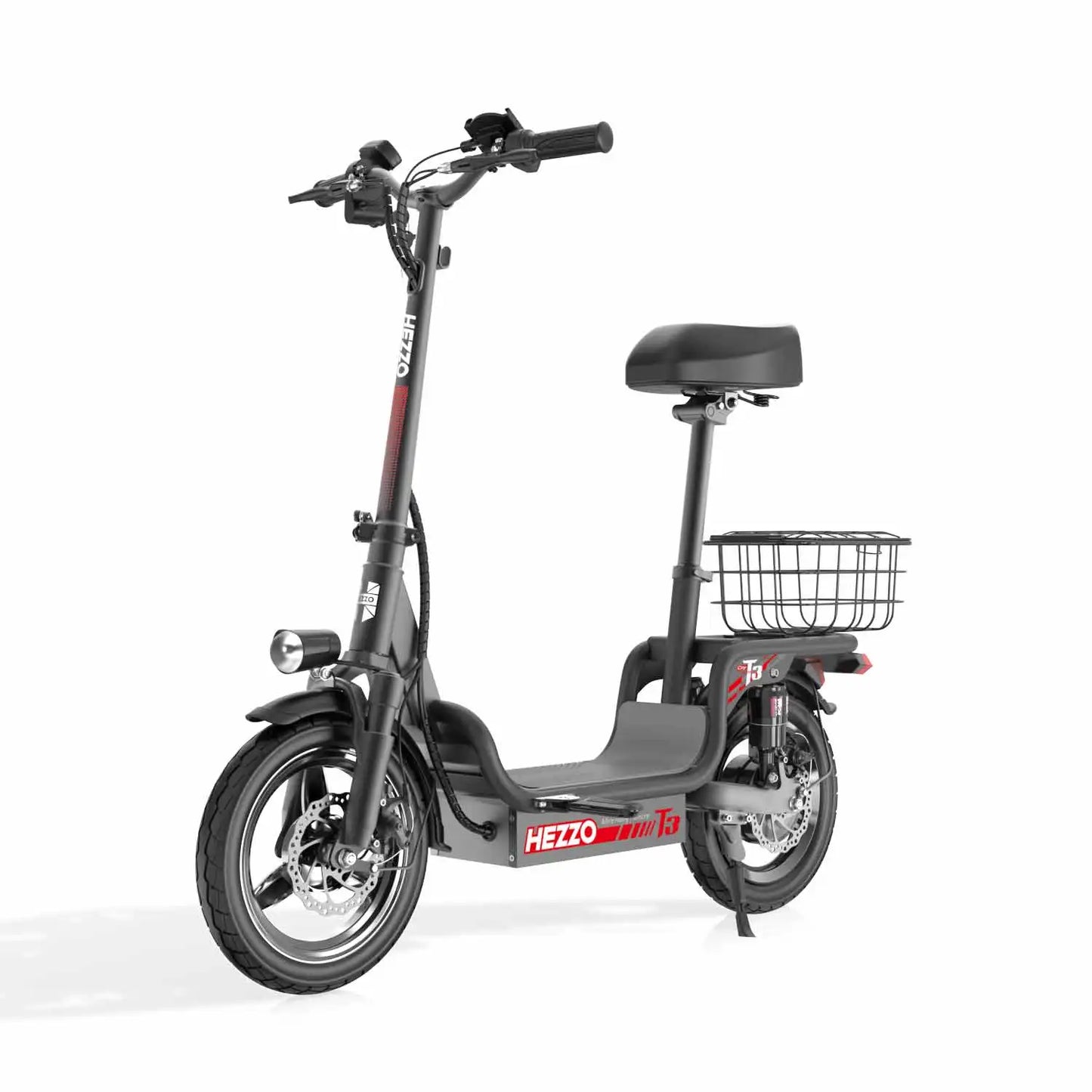 14" Electric Commuter Bike for Adults – 500W Motor, 48V Battery, Carbon Steel Frame, Shock Absorption, Basket Included