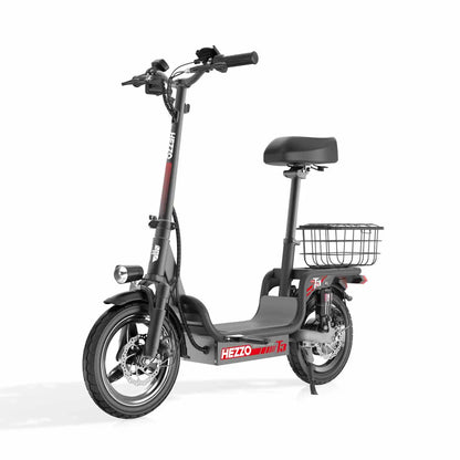 14" Electric Commuter Bike for Adults – 500W Motor, 48V Battery, Carbon Steel Frame, Shock Absorption, Basket Included