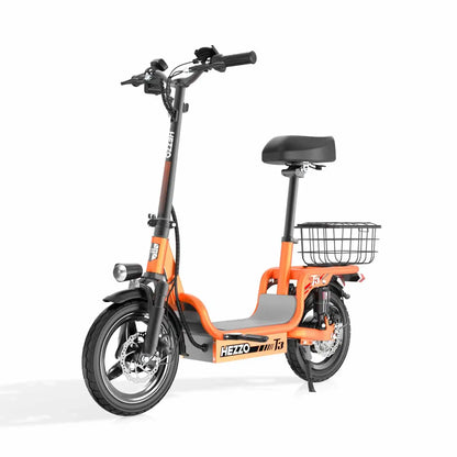14" Electric Commuter Bike for Adults – 500W Motor, 48V Battery, Carbon Steel Frame, Shock Absorption, Basket Included