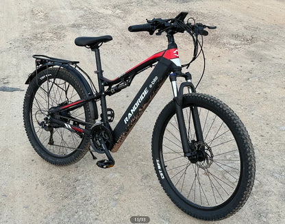 1000W Electric Bike – 48V 17Ah Battery, Full Suspension, Hydraulic Brakes, 21-Speed Gear, Rear Rack Included