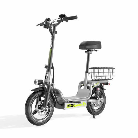 14" Electric Commuter Bike for Adults – 500W Motor, 48V Battery, Carbon Steel Frame, Shock Absorption, Basket Included